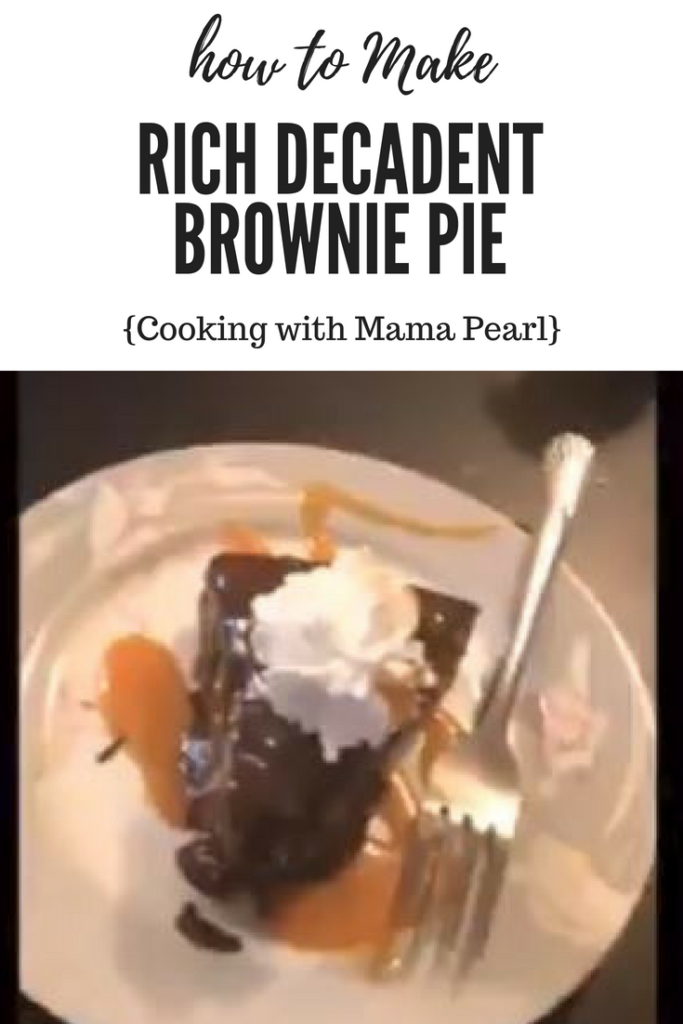 How to make a Brownie Pie. This recipe for a rich decadent brownie pie is sure to be a family favorite. #browniepie #chocolate #recipe #food